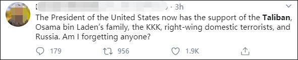 特朗普方:塔利班,不许你支持我!