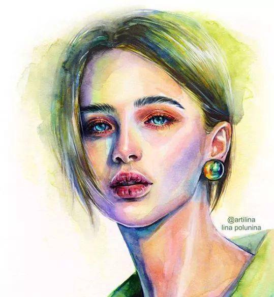 水彩|沉迷眼睛刻画的小伙伴看过来！Lina的水彩人物肖像步骤统统分享给你！