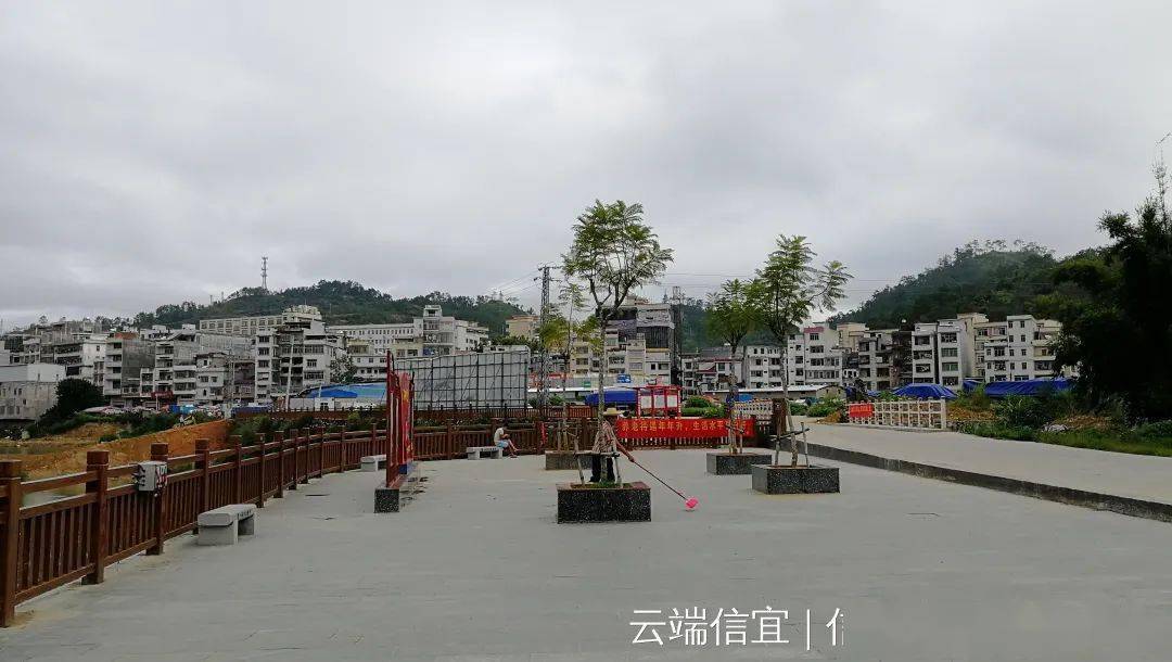 扶贫干部和镇,村干部行走在田边小径 信宜市白石镇围绕社会主义新