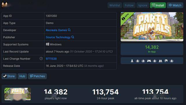欢乐新游《动物派对》同时在线玩家数量峰值已突破10万