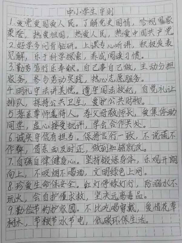 中小学生守则简谱_中小学生守则图片(3)