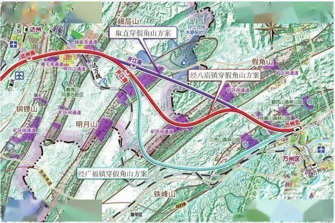 最新成达万高铁线路初步设计走向方案出炉