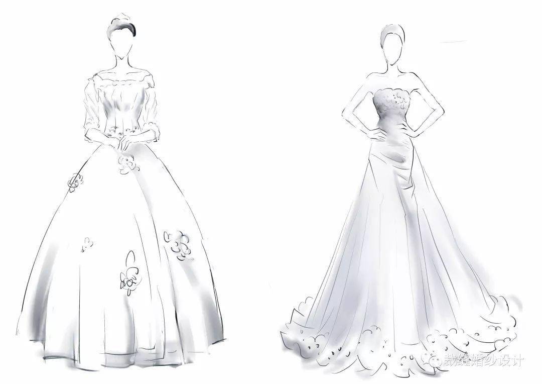 婚纱设计图纸图片手绘_服装设计图纸手绘(2)