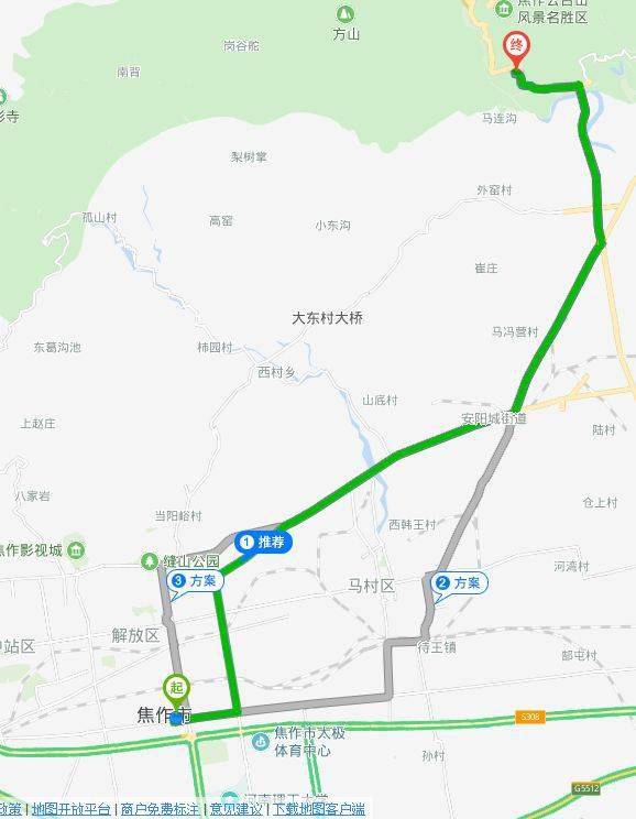 云台山路线图