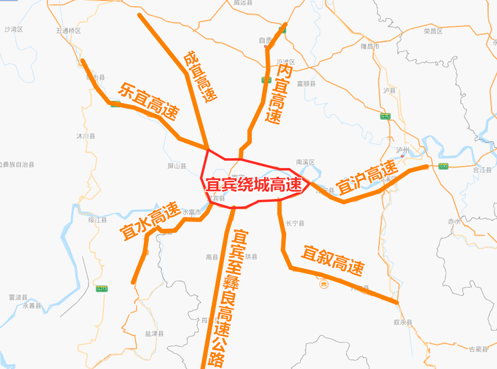 南段又称宜宾至彝良高速公路连接线,主要连接宜叙,宜昭,宜毕等高速