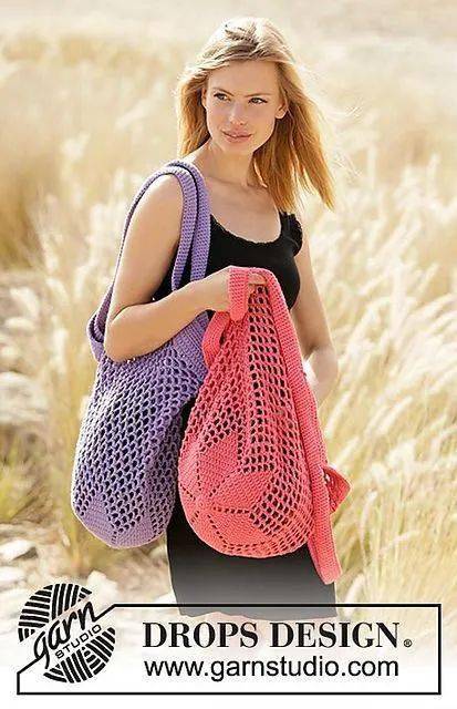 毛线|用剩余的毛线钩了几个购物网袋，出门真是好用极了！