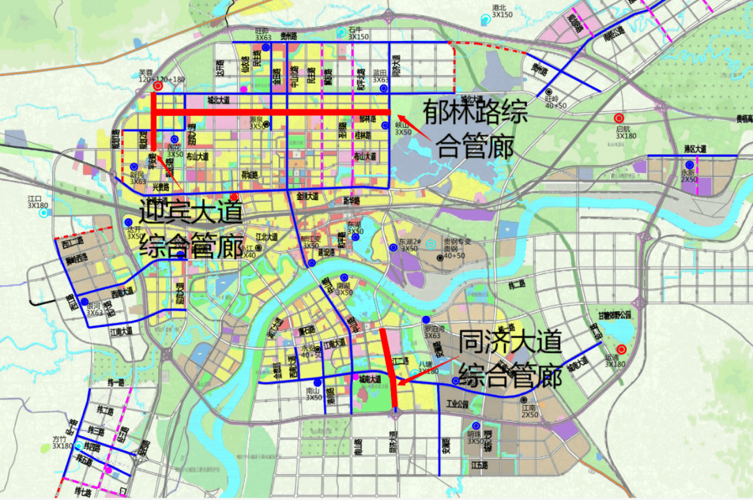 贵港管廊(一期)建设位置图