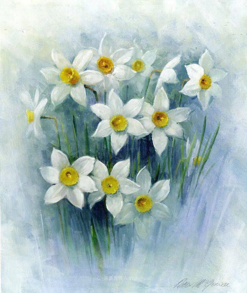 一个老实人 作品欣赏 油画欣赏 清新淡雅的花卉,英国画家彼得·麦高文