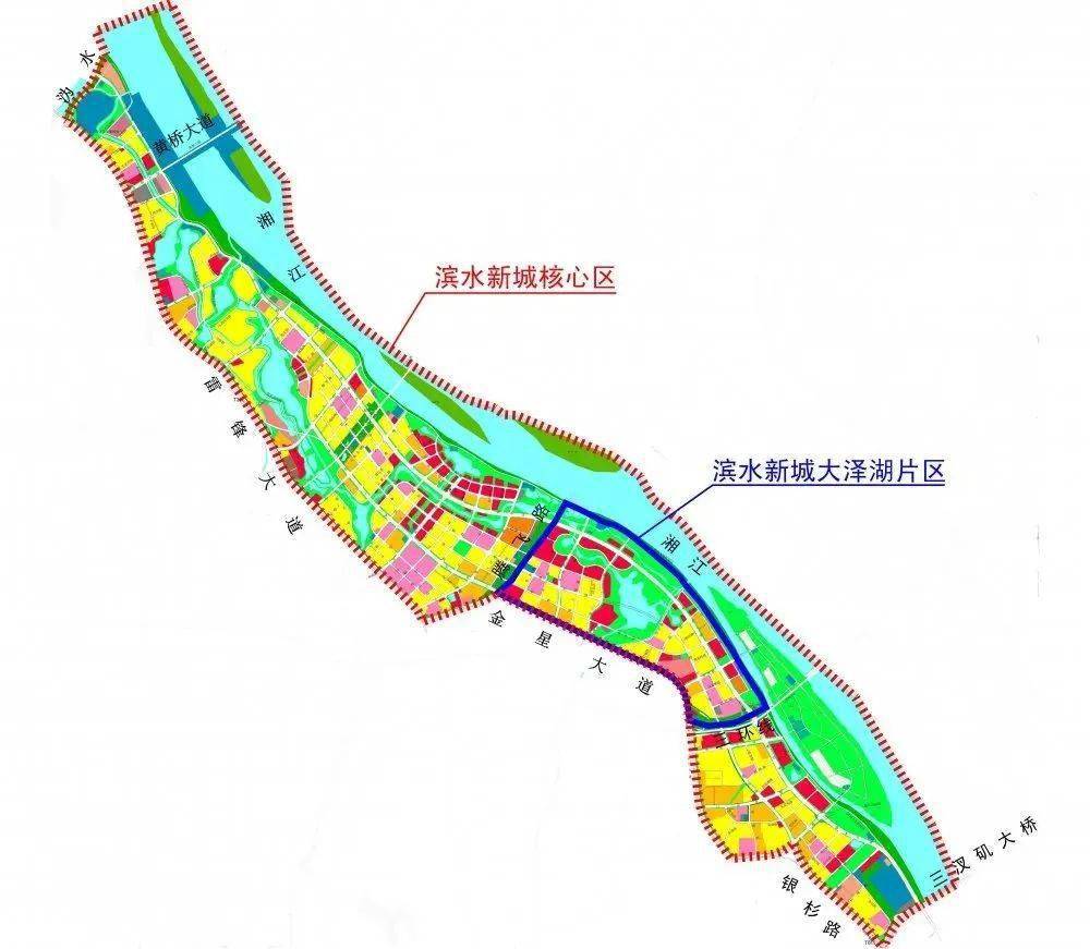 根据望城区政府决策,确定 滨水新城近期以大泽湖片区为重点, 大泽湖