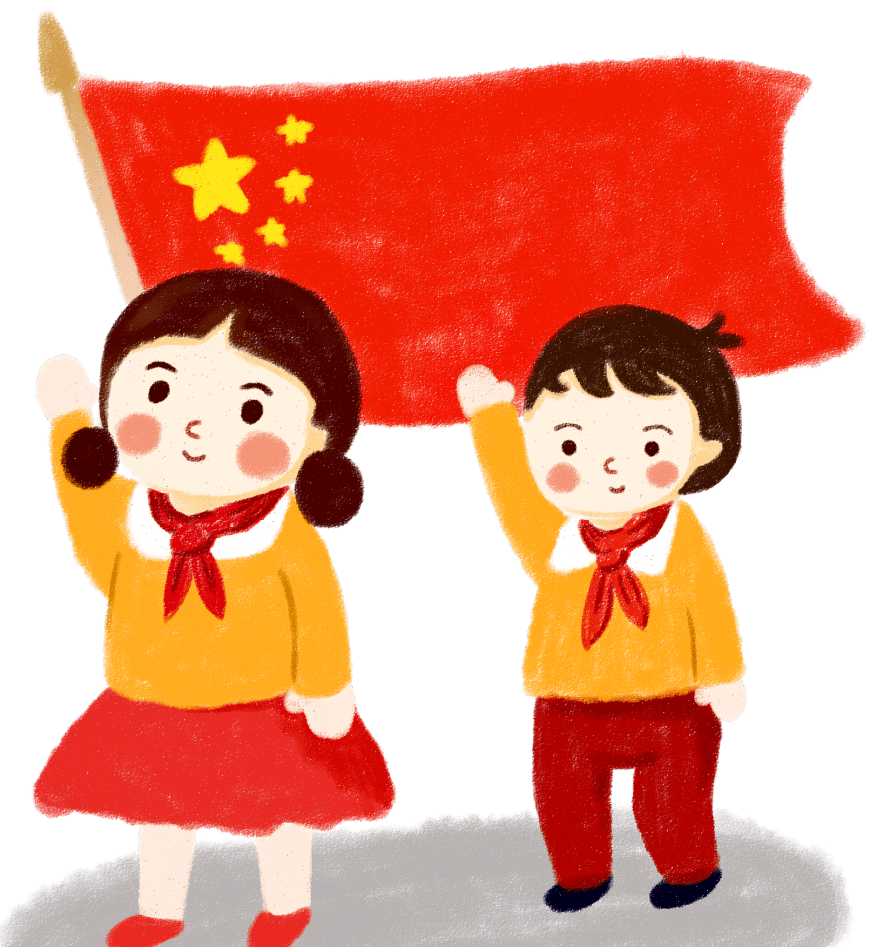 国旗下成长 来自书院小学的小小升护旗手们护着国旗昂首阔步,坚定地