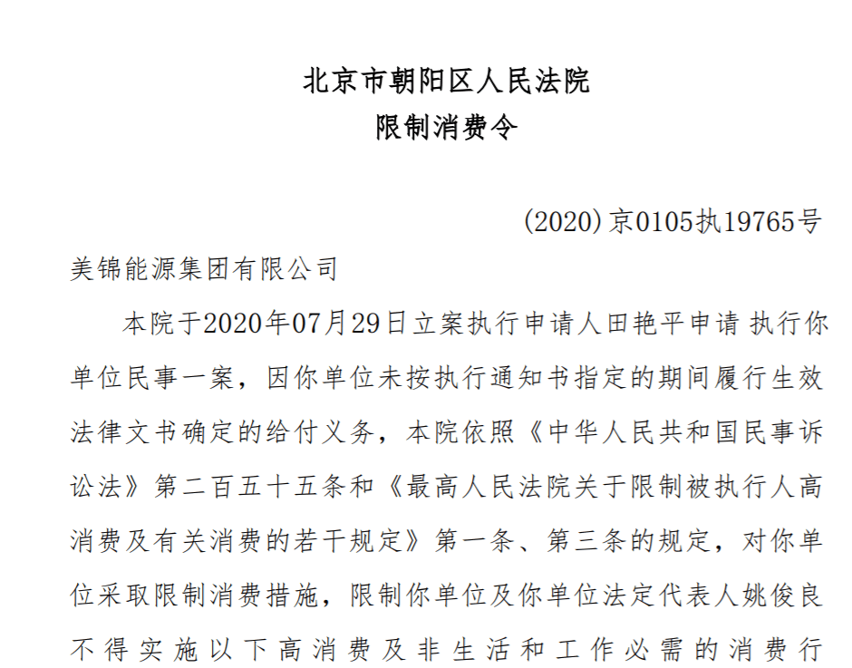 集团|美锦能源谋划千亿氢能布局 背后美锦集团被发限制消费令后撤销