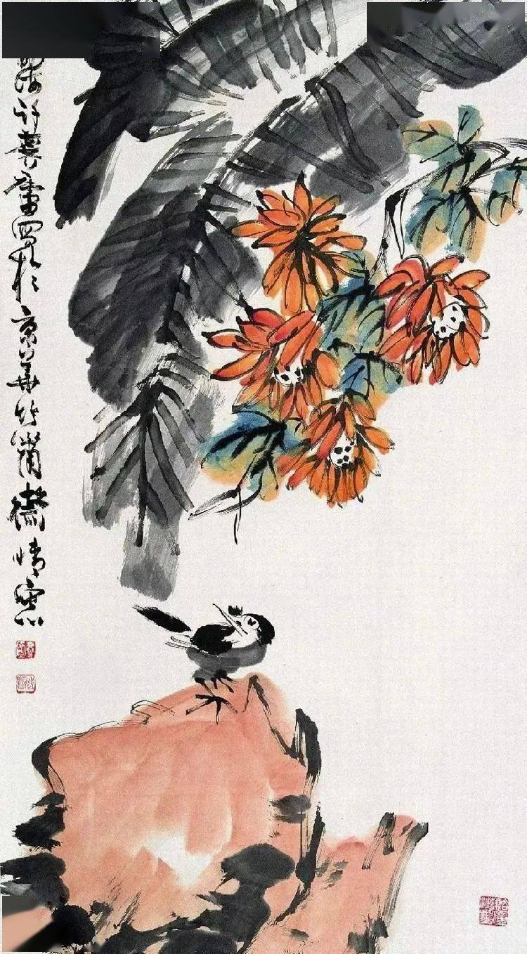 许麟庐写意花鸟行笔如风