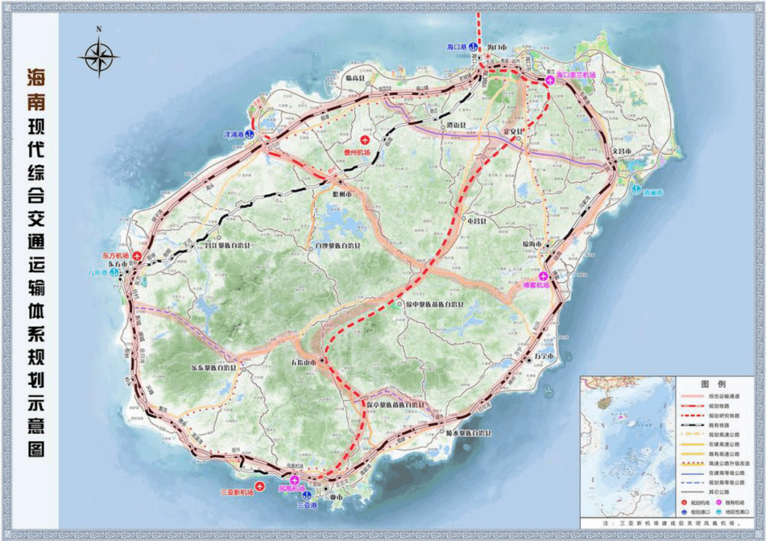 同时充分利用既有环岛高速铁路,开行城际列车,实现与机场,港口,城市