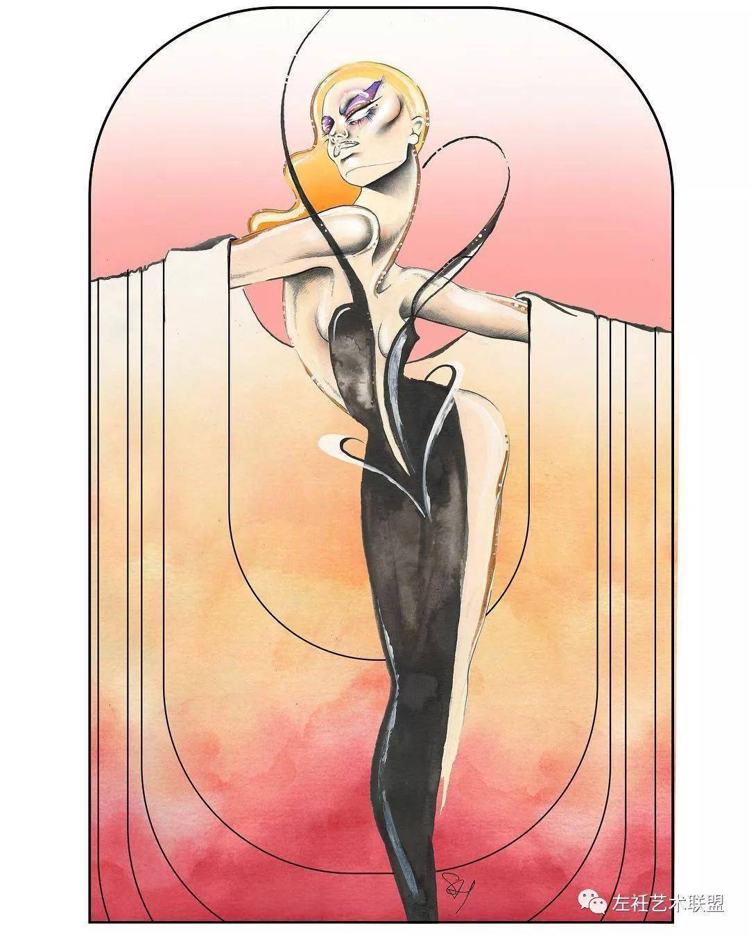 时尚|时装画上的褶皱不知怎么画？向这位时尚插画界的＂三宅一生＂学习一下！