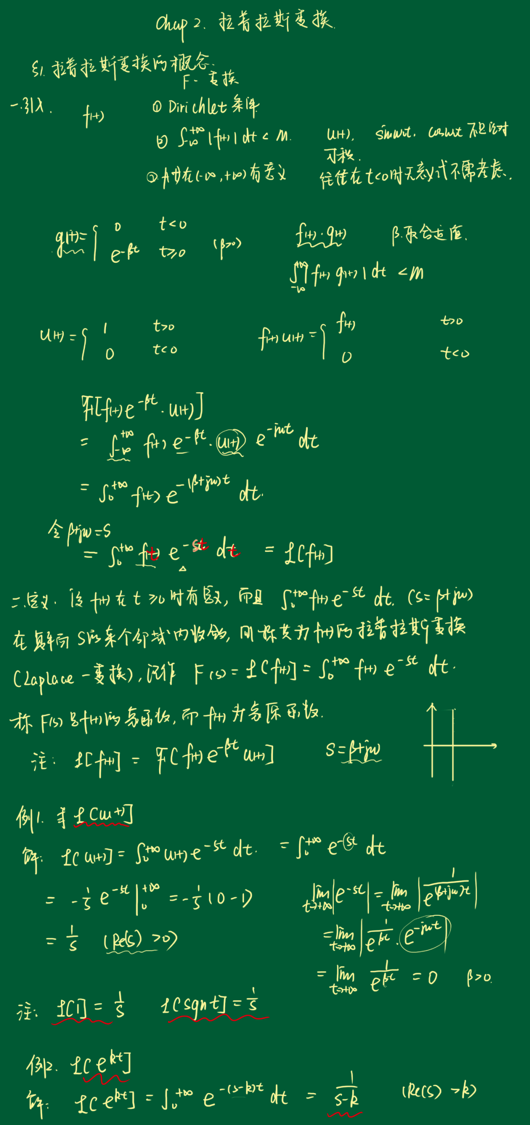 《积分变换》拉普拉斯变换的定义和性质