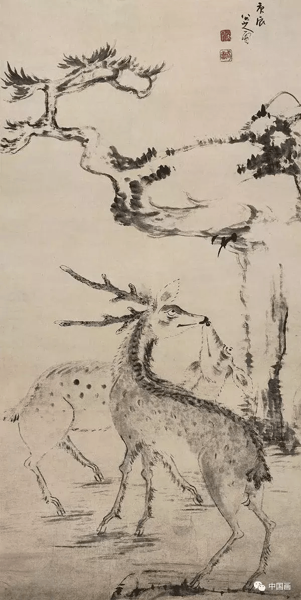 八大山人晚年好作松鹿图，暗有深意？_搜狐网