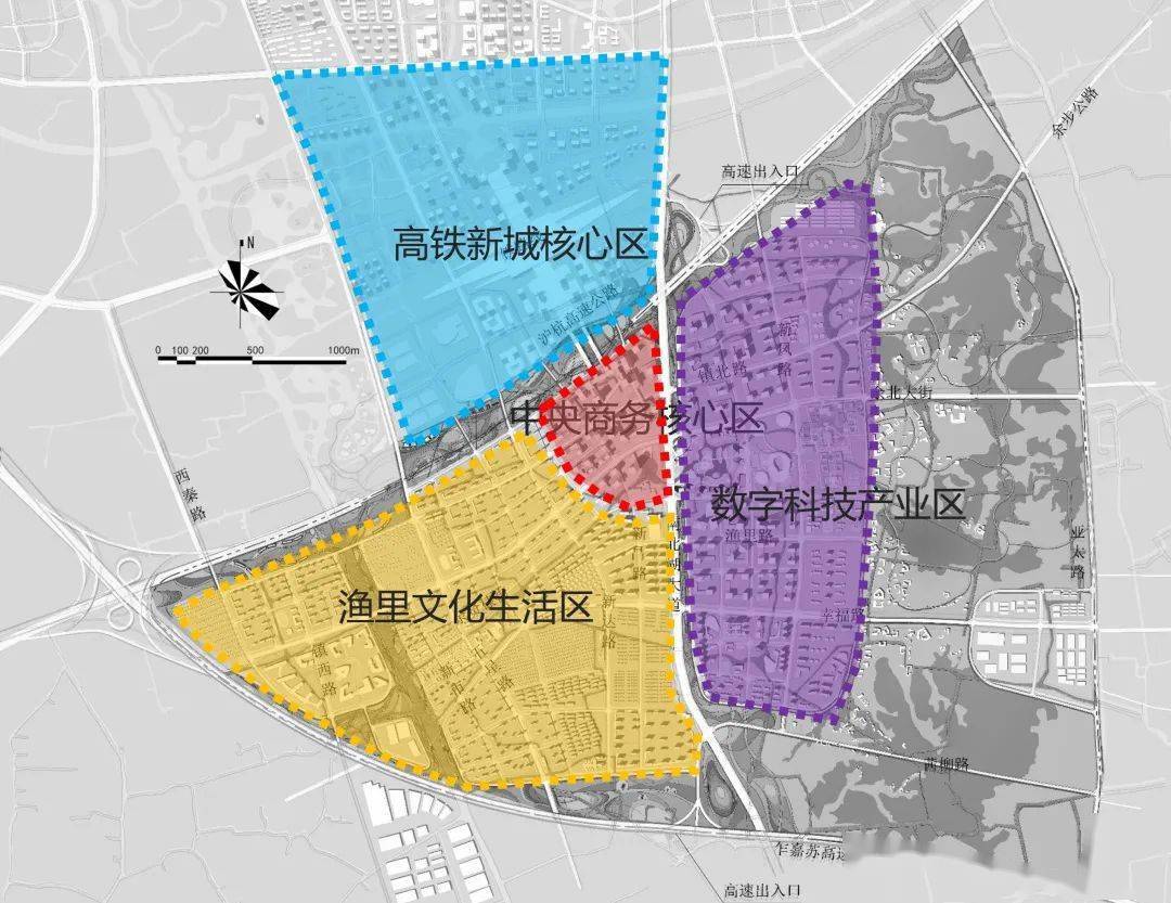 图 / 余新规划分区图11月23日,嘉兴南湖渔里社区(渔里文化街)建设