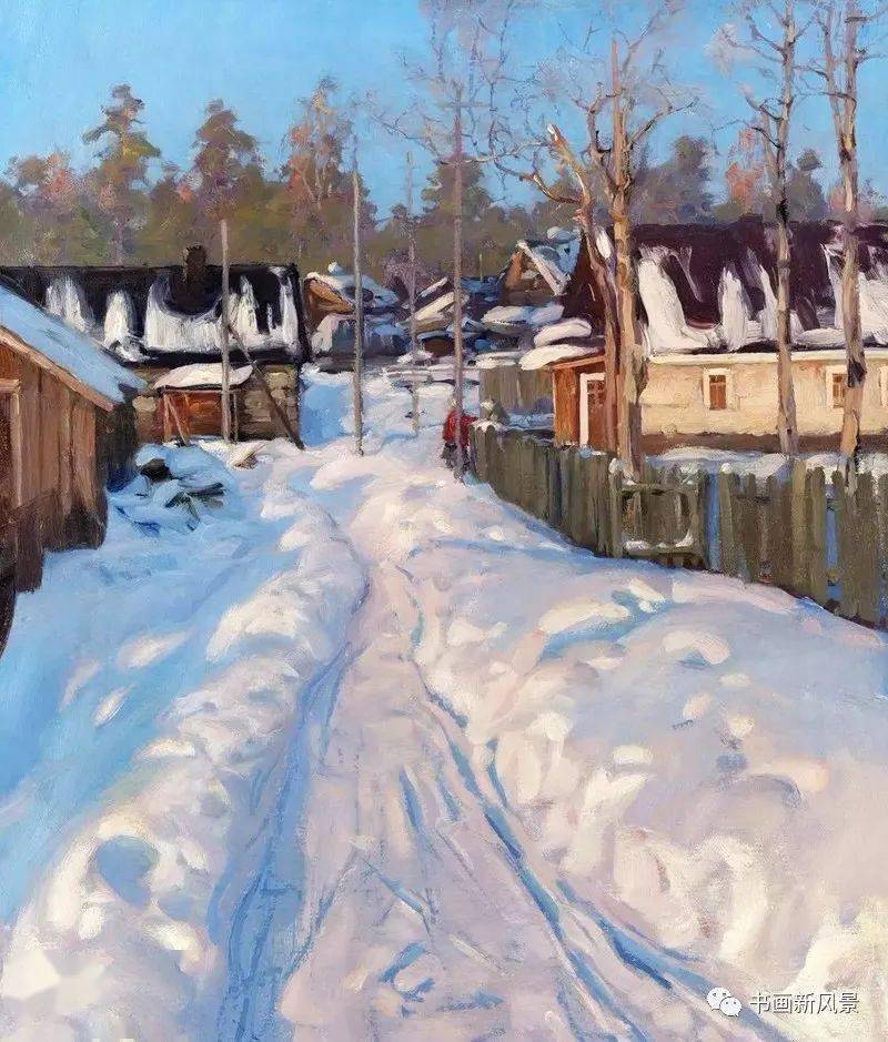 看看俄罗斯绘画大师笔下的雪景画!_油画