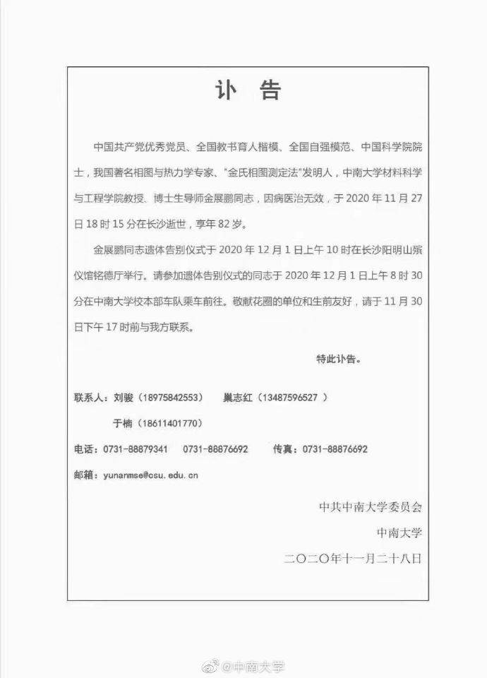 金氏排行_中科院院士、“金氏相图测定法”发明人金展鹏逝世