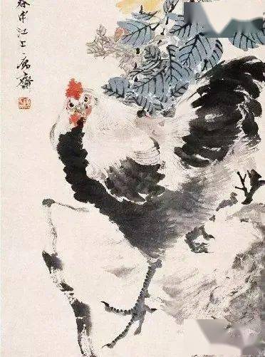 任伯年的花鸟画,总是把花与鸟连在一起,禽鸟显得很突出,花卉有时只作