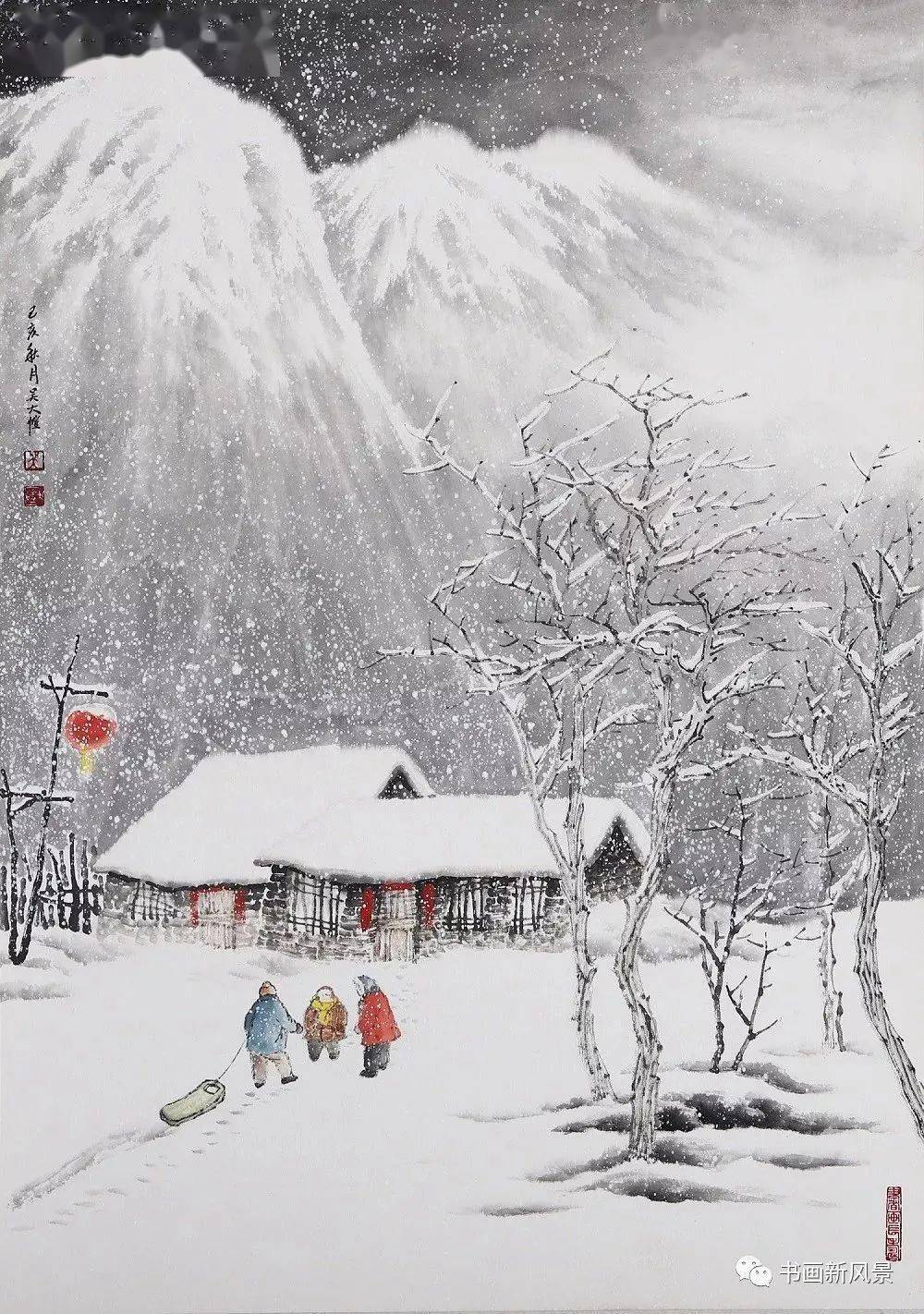 这是大雪节气,最温暖的36幅雪景画!