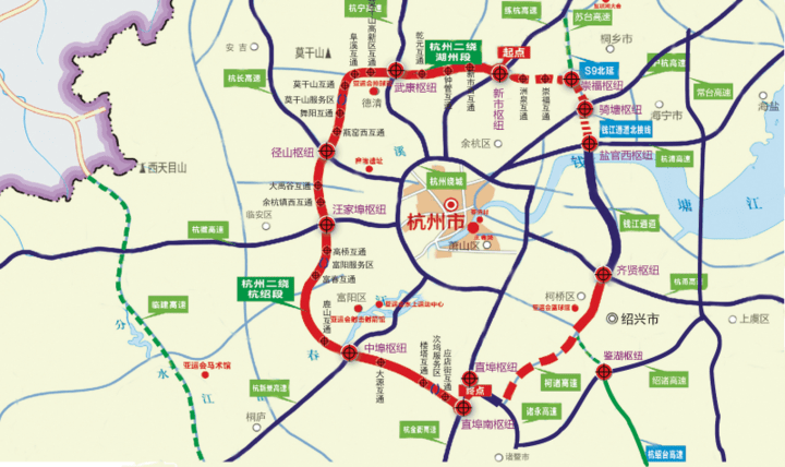 杭宁,杭长,杭徽,杭新景,杭金衢,诸永在内的7条高速公路