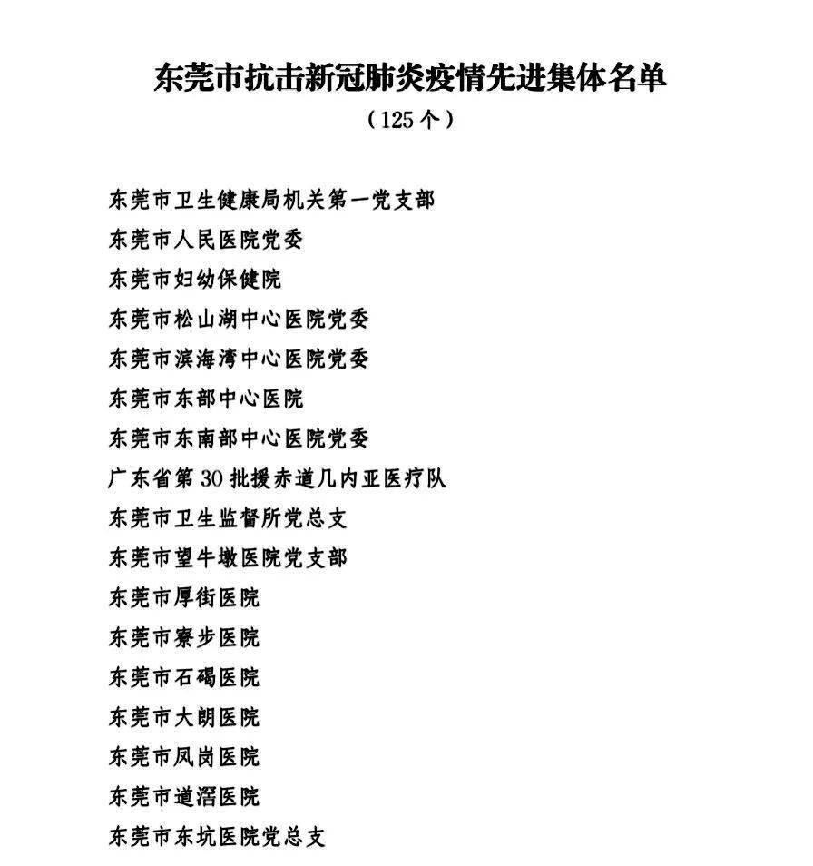 东莞市抗击新冠肺炎疫情表彰名单公布石排这些个人和集体获表彰