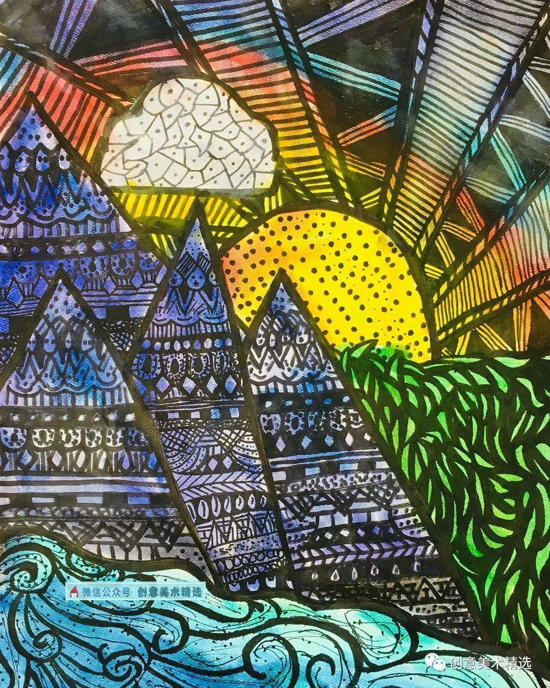 小班低龄段教案必备——15张色彩装饰画,线描上色也可以很精彩!