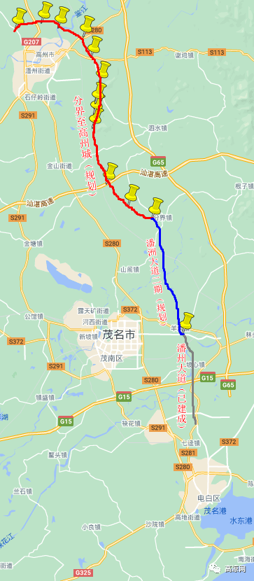 高州又将新增一条六车道公路,未来从高州广潭穿分界直通电白水东湾