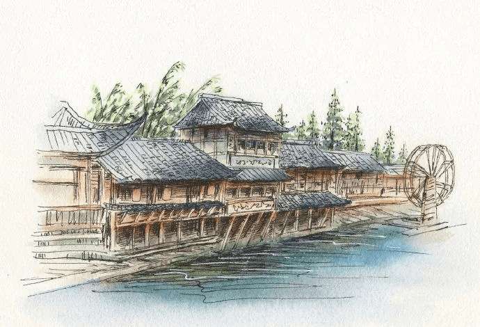 钢笔淡彩 | 古建筑 · 江南水乡