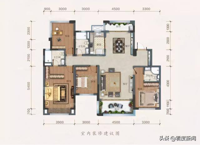 新希望·锦麟府高层155㎡户型图 以  高层来看,包括  116㎡,136㎡的