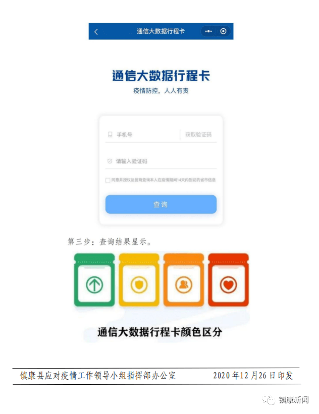 镇康县应对疫情工作领导小组指挥部办公室 关于申报"通信大数据行程卡