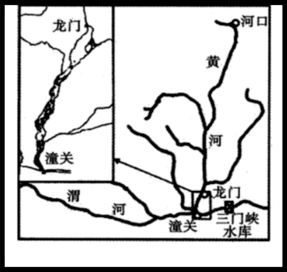 黄河从内蒙古自治区托克托县河口镇开始由向东流转为向南流,一直到与