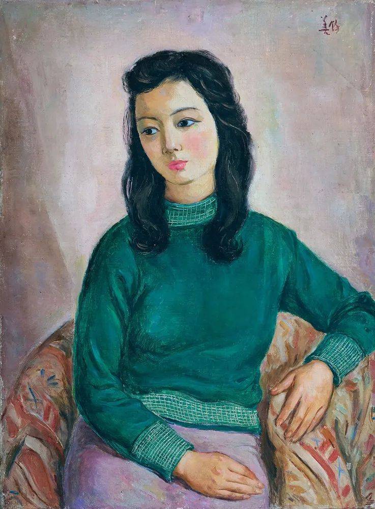 top    胡善馀《穿绿毛衣的少女》 布面 油画 73×54cm 1944年 1012