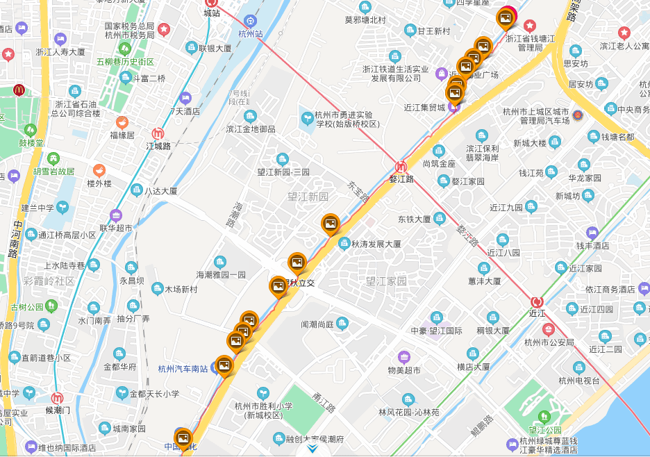 上城区 之江绿道(白塔公园-姚江路 cbd公园绿道 热水河游步道(浙建