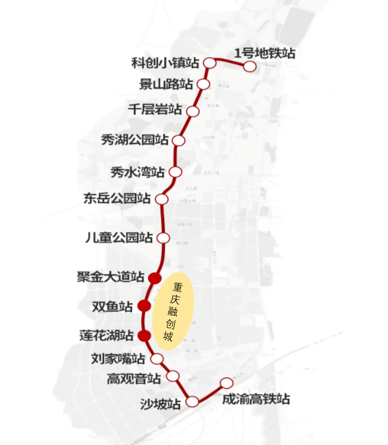 图片来源于璧山发布 从重庆融创城出发,4站到成渝高铁,8站到地铁1号线