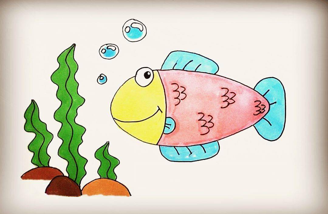 【简笔画】宁陕县图书馆教你画——海草和小鱼