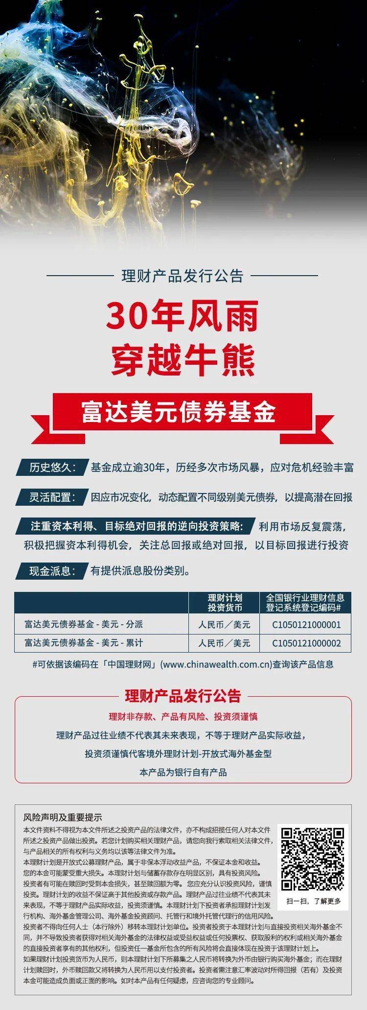 富达美元债券基金：30年风雨，穿越牛熊丨理财产品发行公告_搜狐网