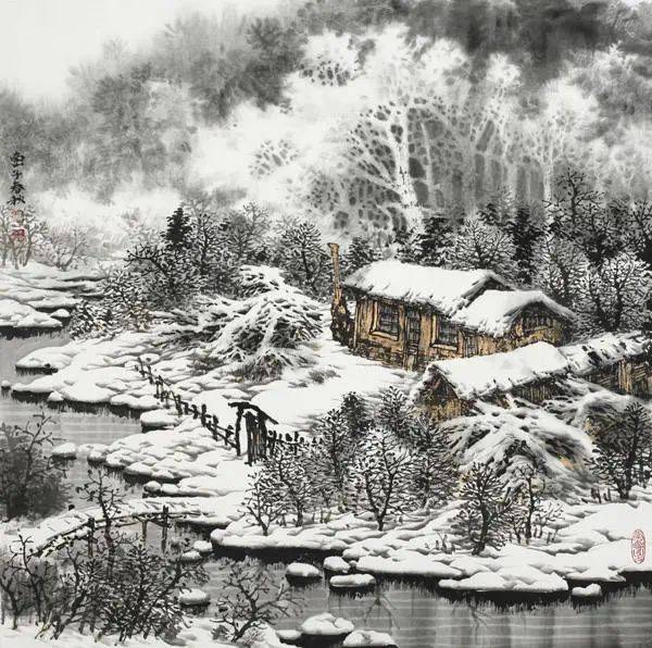 100幅山水雪景的画法(一生受益的国画教程)