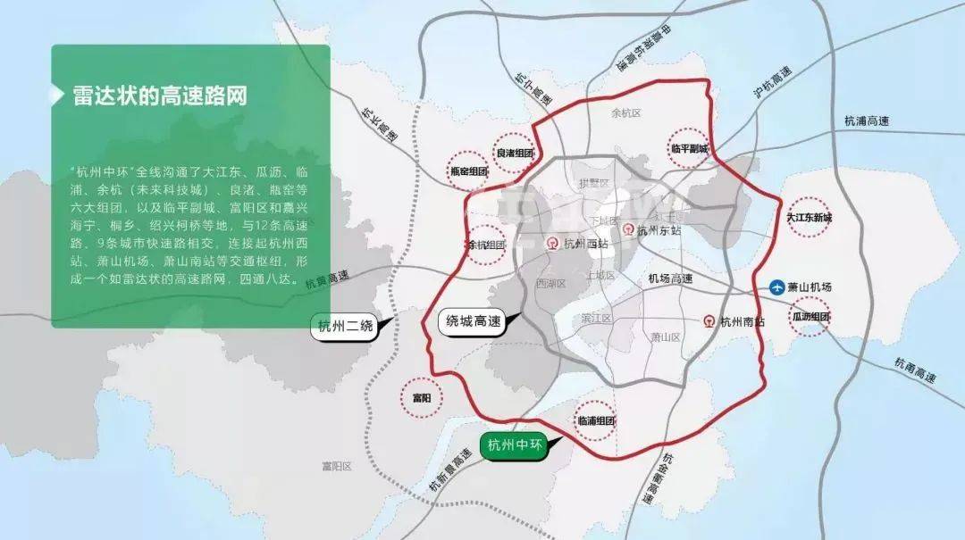 公路(104国道,329国道,320国道)线位,东起杭州钱塘新区大江东河庄街道