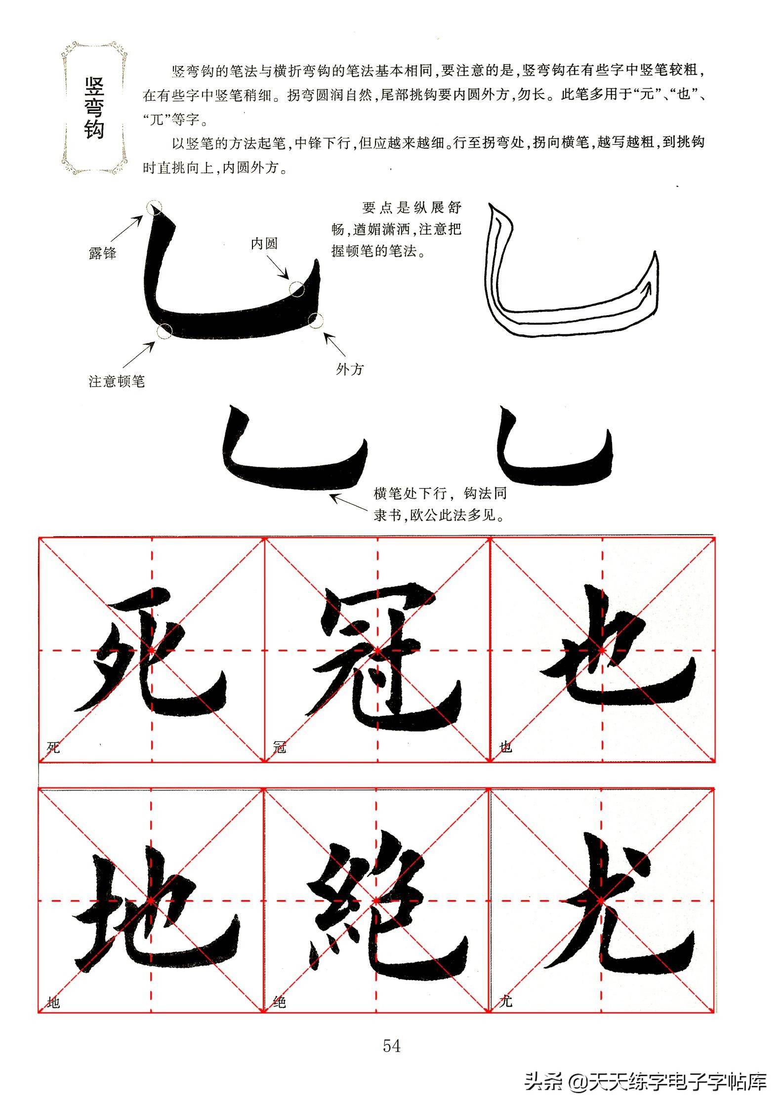 田英章毛笔楷书字帖基本笔画的书写一边看一边练收藏转发