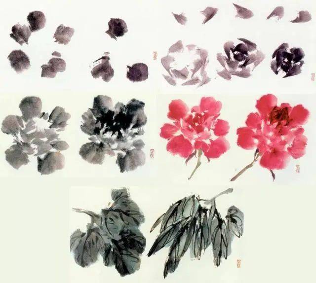 萧朗花卉课徒画稿_画法