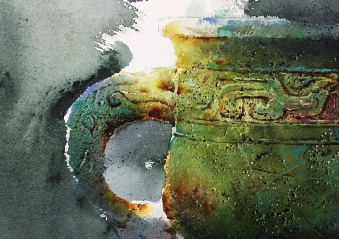 水彩画家——黄华兆作品欣赏(青铜器系列)