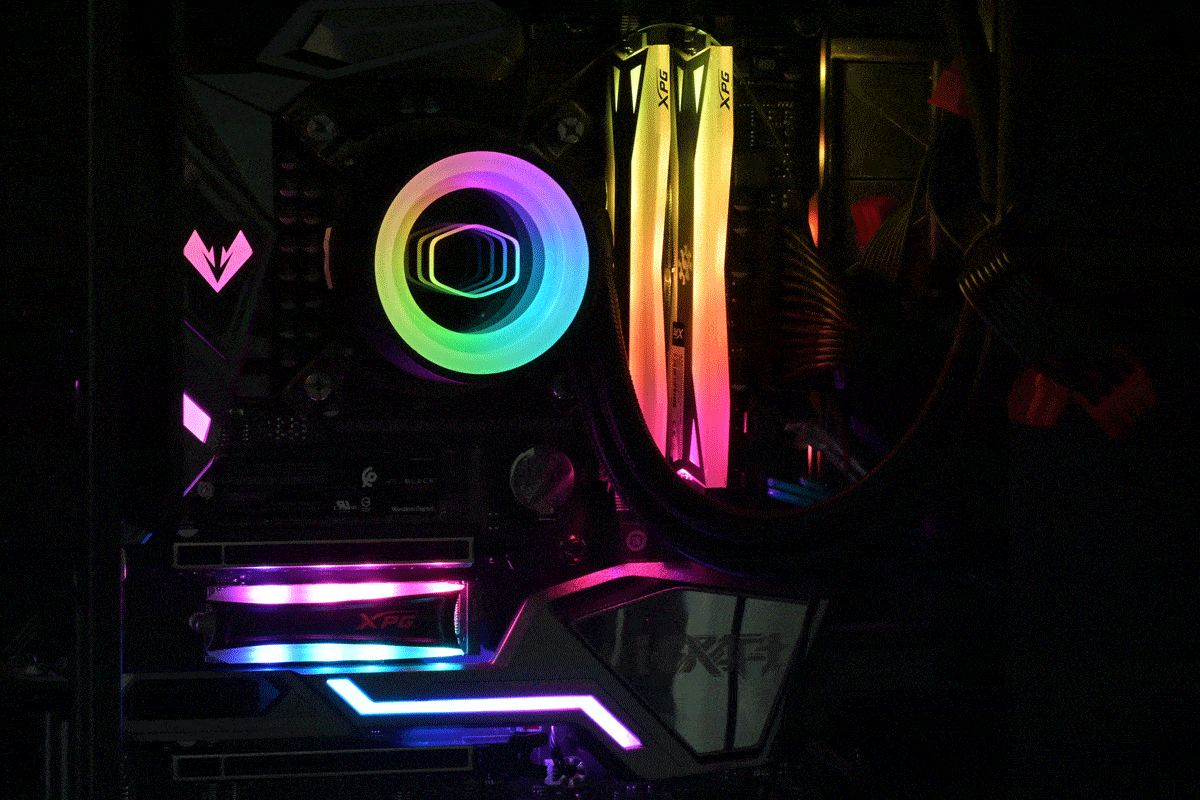 配合灯条,rgb散热风扇,整机的效果就上了一个档次. 测试篇