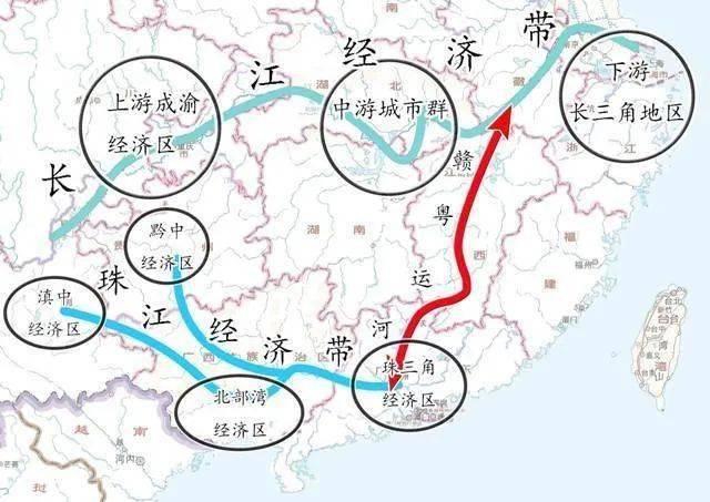 该工程由连接江西和广东的  赣粤运河与接浙江与江西  浙赣运河组成