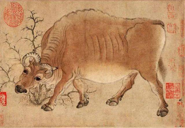 戴嵩《斗牛图》以牛为主题的绘画作品