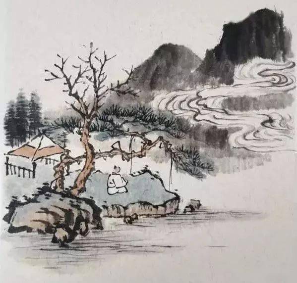 山水画教程:写意《坐看云起》_石头