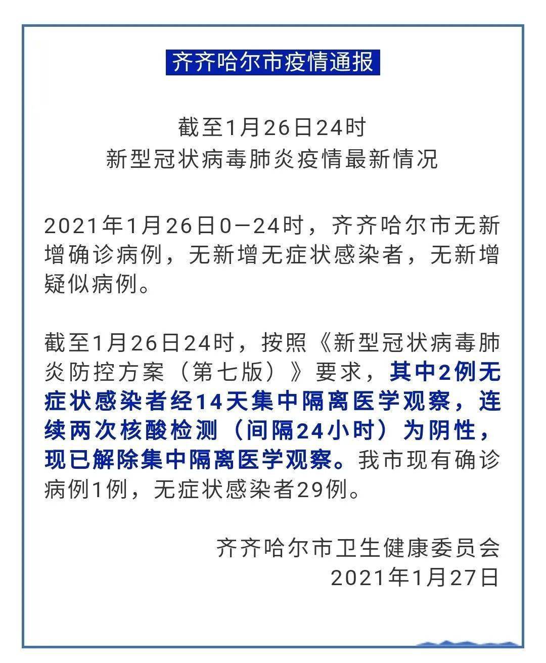 黑龙江省最新疫情通报