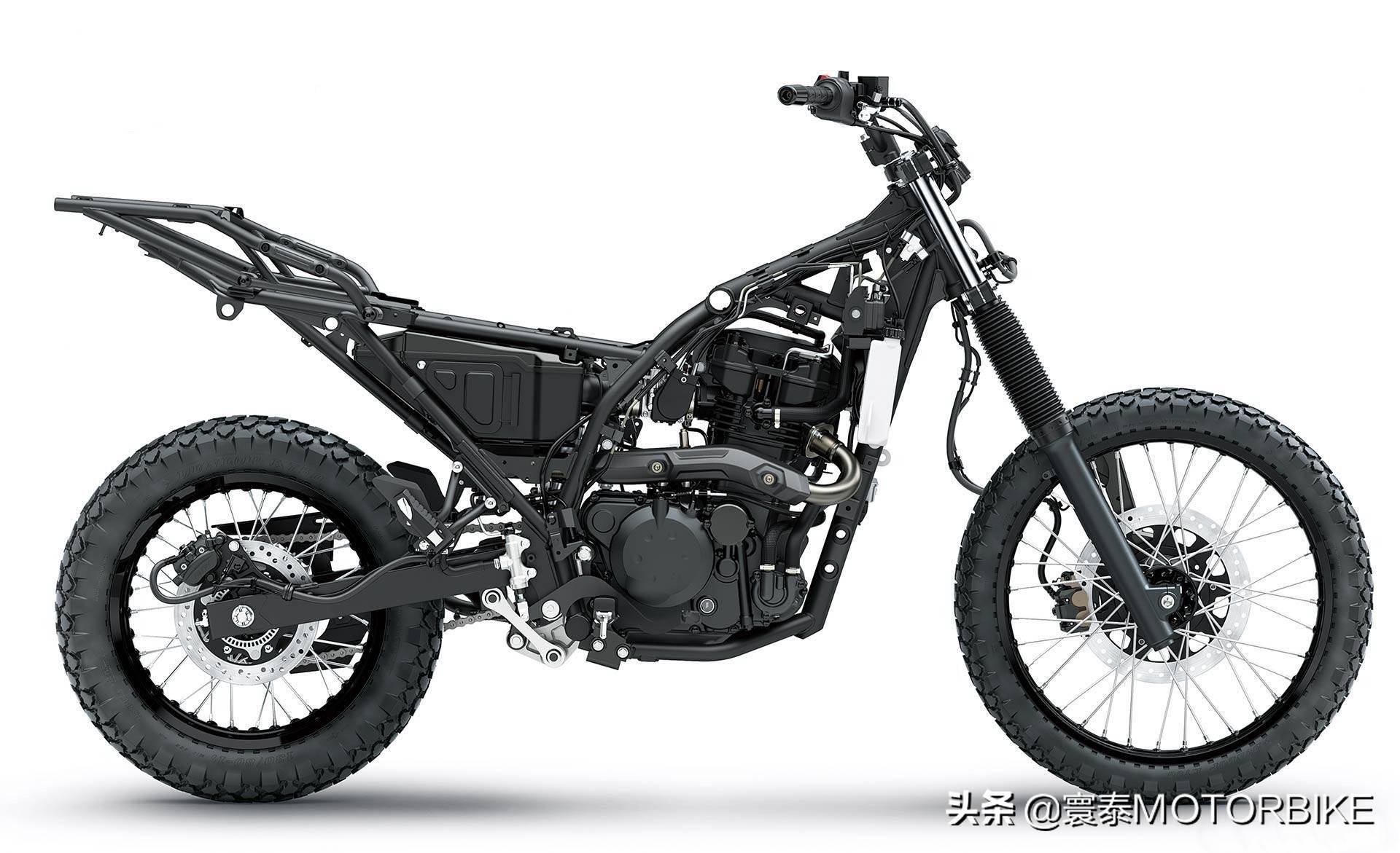 川崎klr650"重装"回归!成为大单缸拉力车阵中一枝独秀