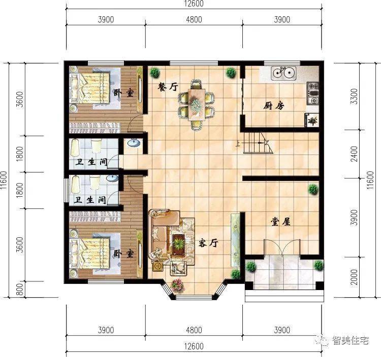 3栋带挑空客厅的二层小别墅,老家有地建房,比中大奖都